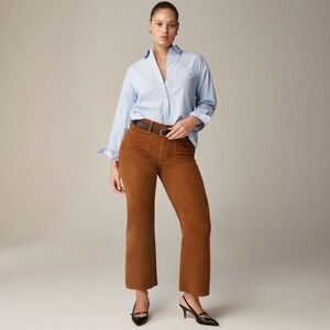 J.Crew Sailor Slim Wide Pant in Stretch Corduroy Rich Coffee Color